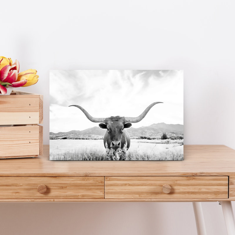 Art mural contemporain Longhorn, H 12 po x l 18 po