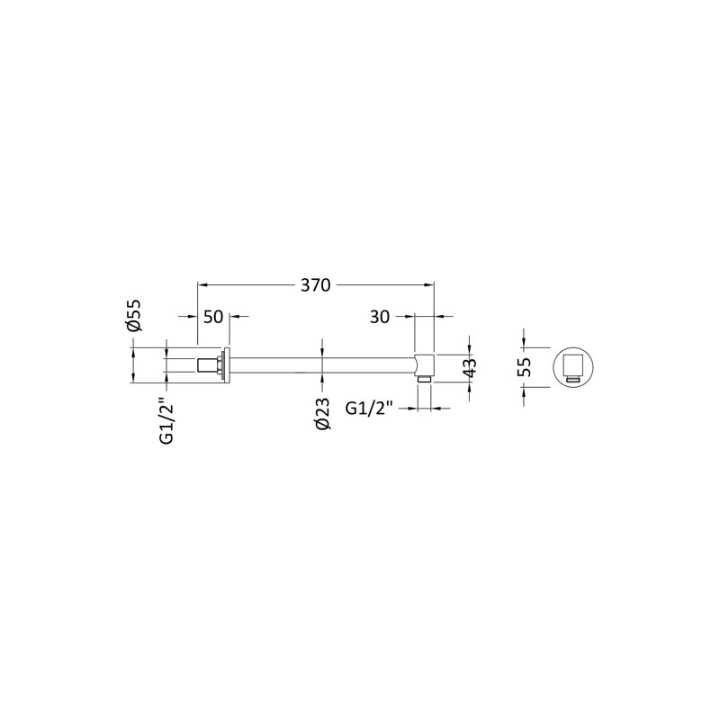 Contemporary Wall Mounted Shower Arm