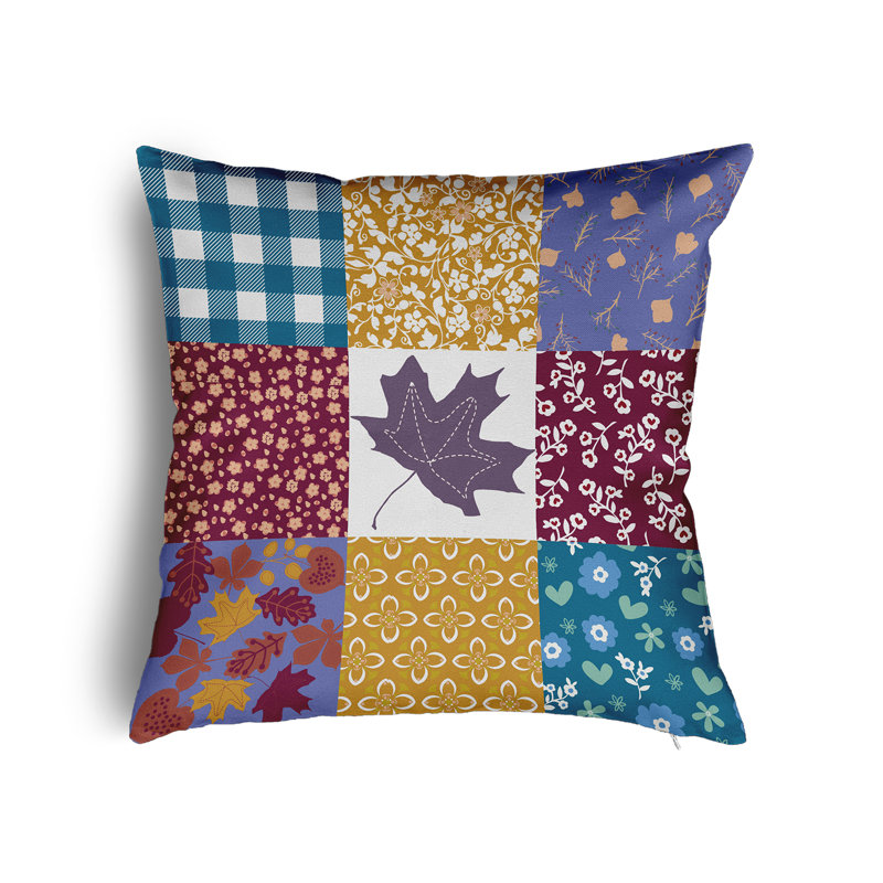Patchwork Reversible Throw Pillow, Larkspur, 20" x 20"