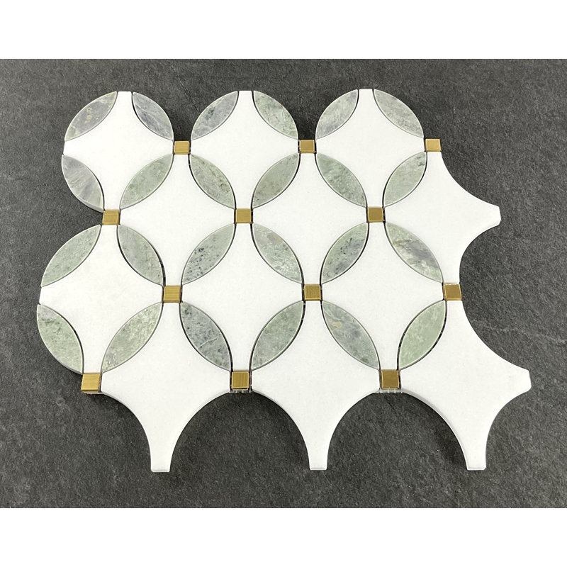 Carrelage mural en marbre et métal Waterjet