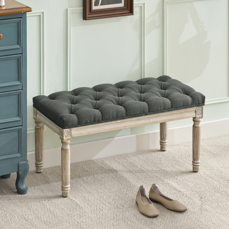 Banc Boswick, Gris foncé, H 16 po x l 31,5 po x P 15,8 po
