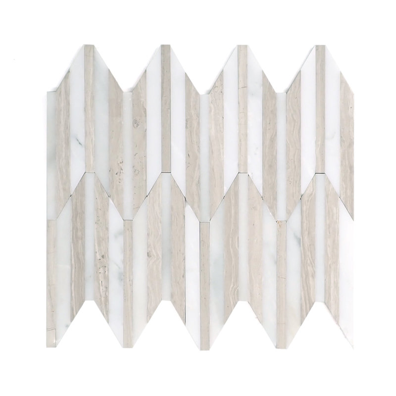 Bizou™ 10 x 12 in. Marble Decorative Accent Tile, White/Cream