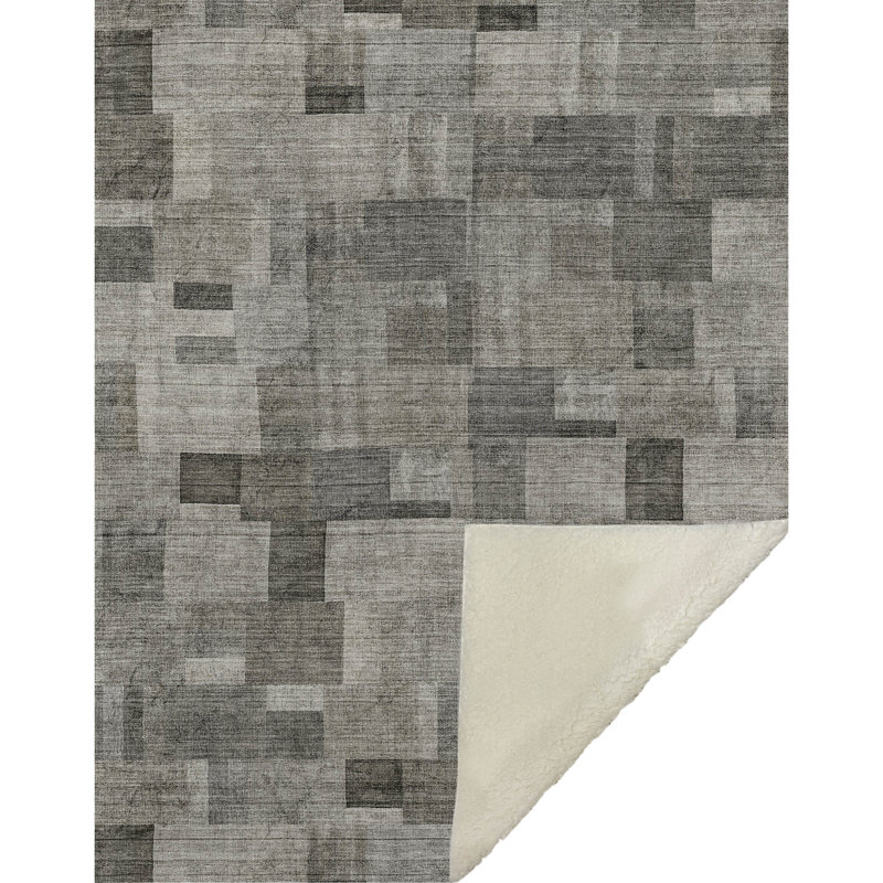 Jeté carré Addison Sherpa ASB639, Taupe