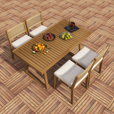 Outdoor Acacia Wood Dining Table And Chair Set