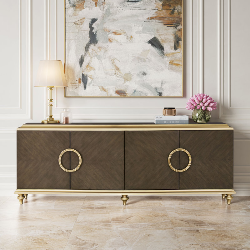Console avec poignées surdimensionnées en bois Johnston