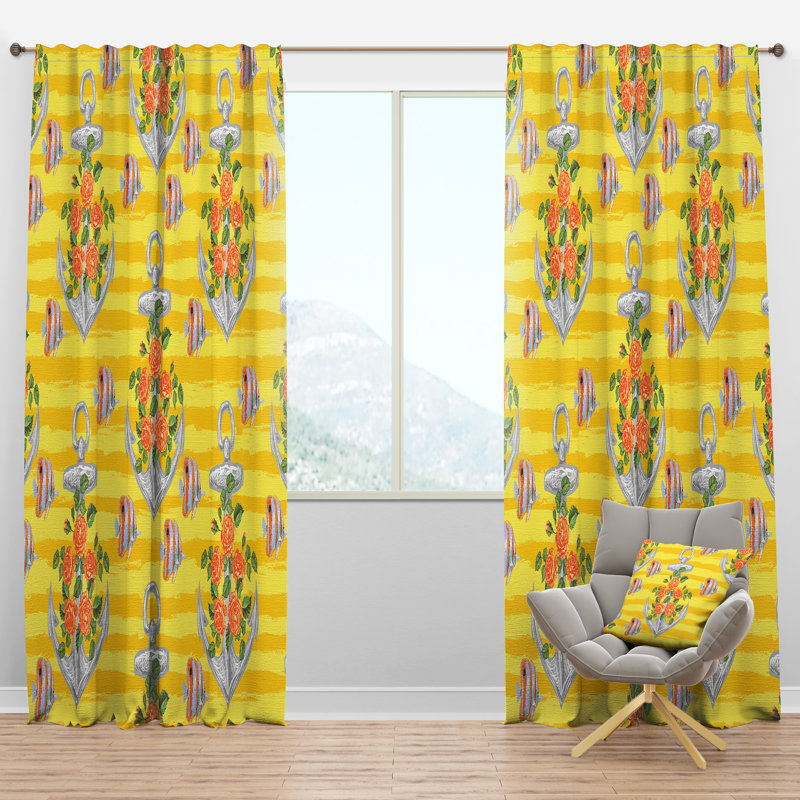 Panneau de rideau simple semi-diaphane avec passe-tringle Anchor, l 52 po x L 90 po