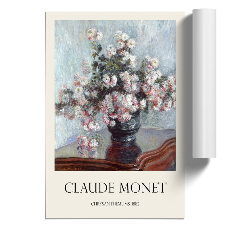 Chrysanthemums by Claude Monet - No Frame Painting, 59cm H x 42cm W x 0.1cm D