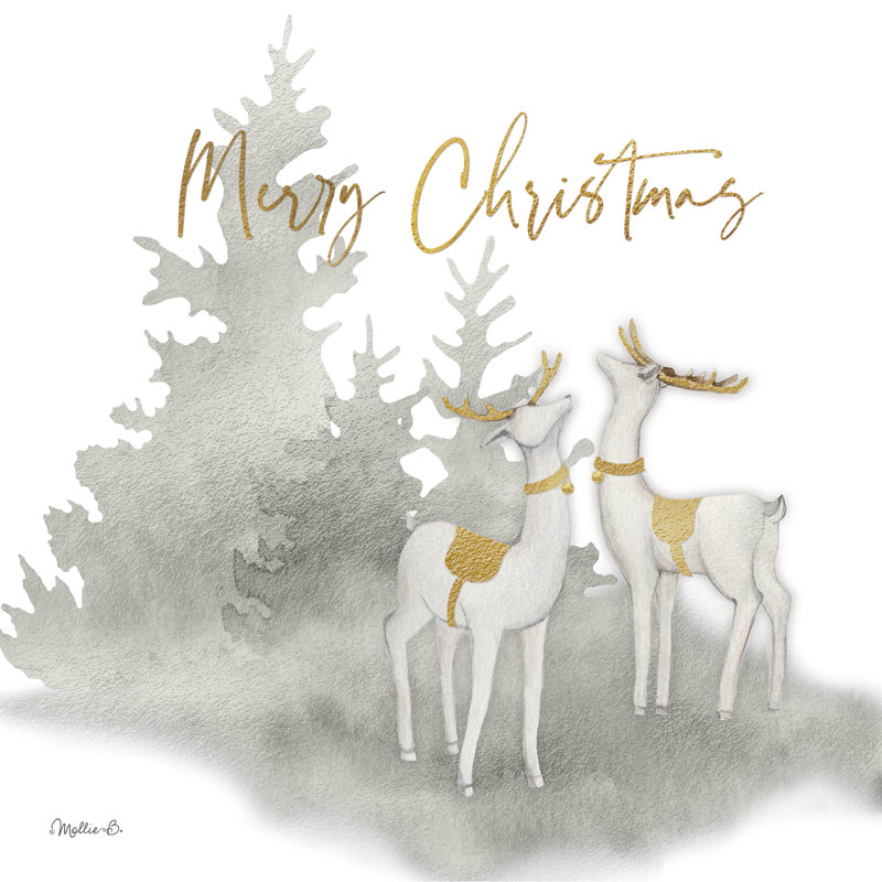 Woodland Deer Merry Christmas, H 36 po x l 36 po x P 1,25 po