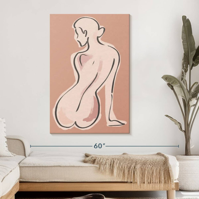 Belles lignes féminines sur toile, H 48 po x l 32 po x P 1,25 po