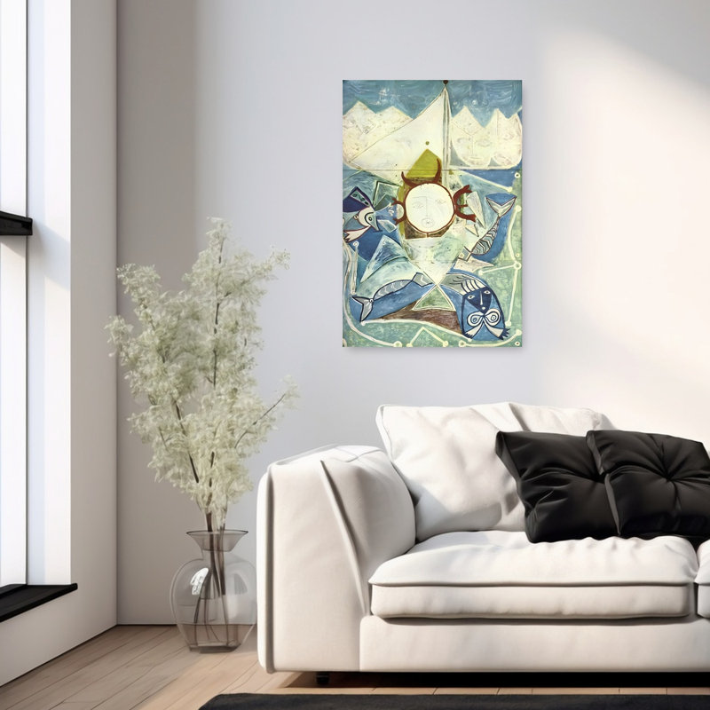 Reproduction d'art mural océanique, H 36 po x l 24 po