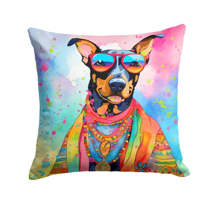 Coussin décoratif Doberman Pinscher Hippie Dawg