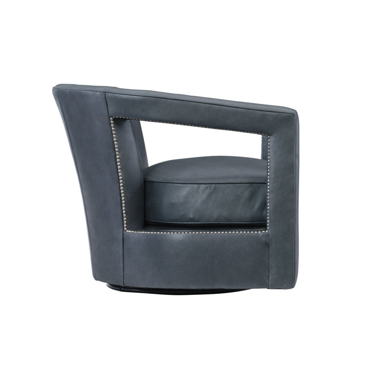 Alana Swivel Barrel Chair, Bright Nickel, Dorado Snow Crypton® Chenille 5558-000