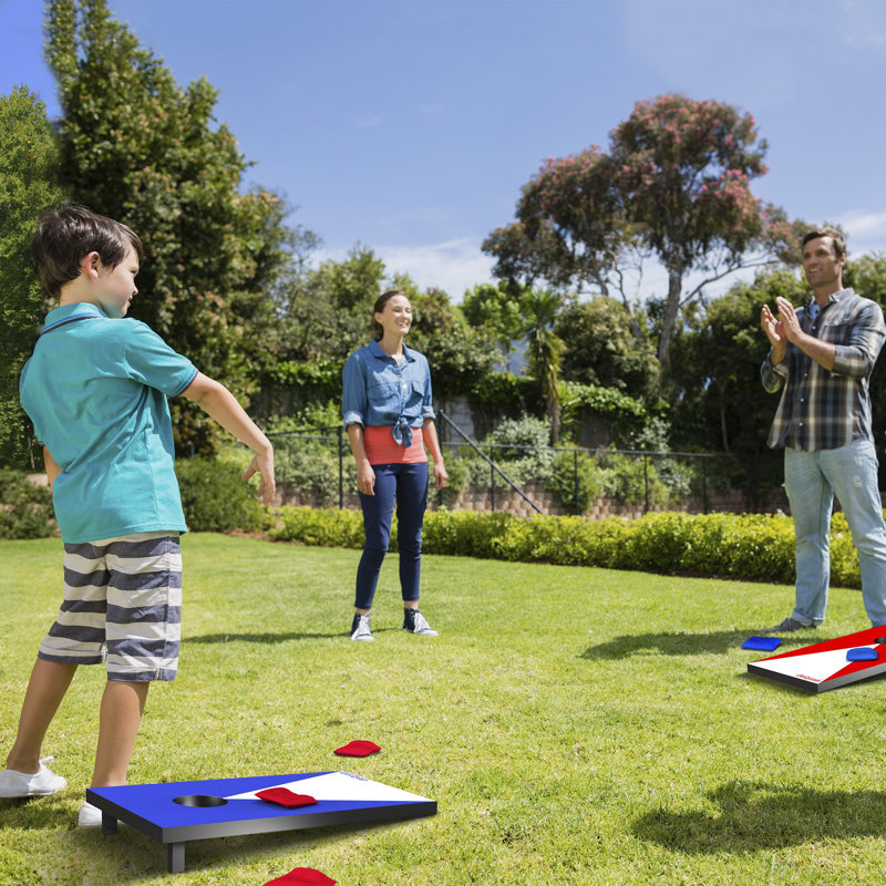 GoSports Junior Size Red and Blue Cornhole Game Set with 6 Bean Bags