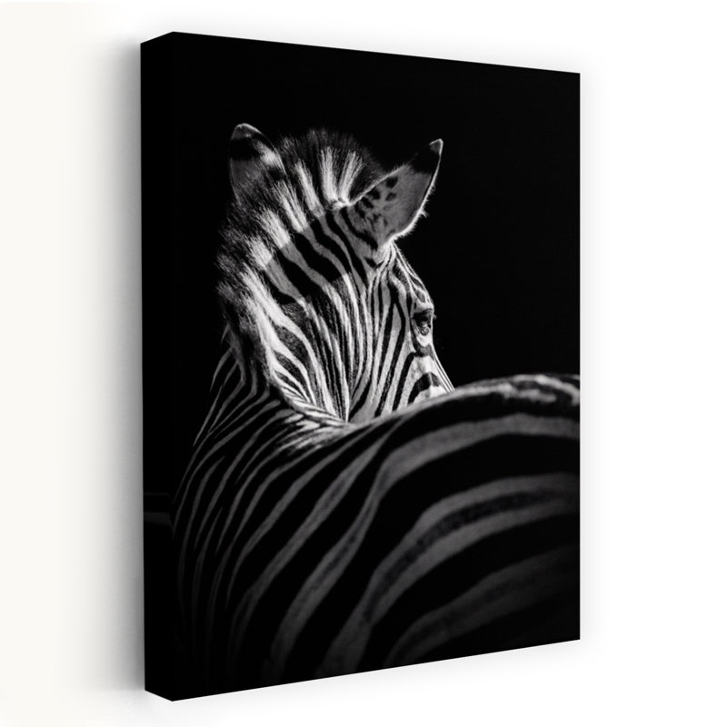 Striking Zebra Contemporary, art mural zèbre, 36" H x 24" W