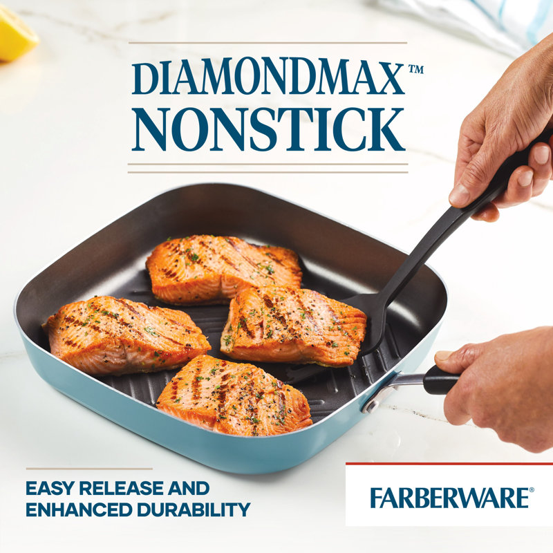 Aqua Aluminum Nonstick Square Deep Grill Pan, 11-Inch