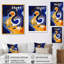 Jaune et bleu, encre liquide rivière I - encre liquide abstraite, art mural-827819065-827819064