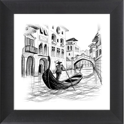 Gondola In Venice No.1 by NONE - Single Picture Frame Graphic Art.