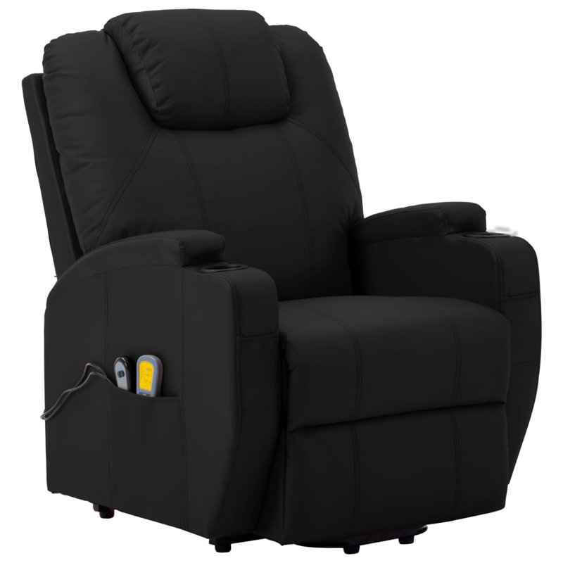 Power Lift Recliner Electric Lift Chair for Home Theater, Black Faux Leather