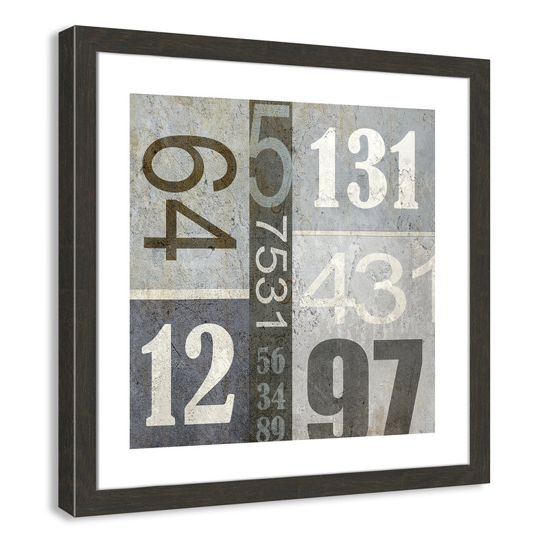 Art numérique encadré, H 22,5 po x l 22,5 po x P 0,6 po, Encadré plat à grain de bois noir