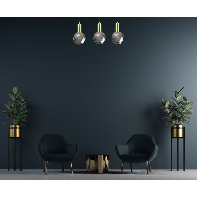Myers 3 - Light Kitchen Island Pendant, Black/Gold