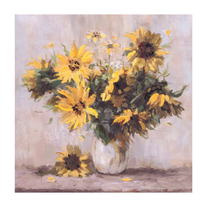Art mural sur toile Vase tournesol
