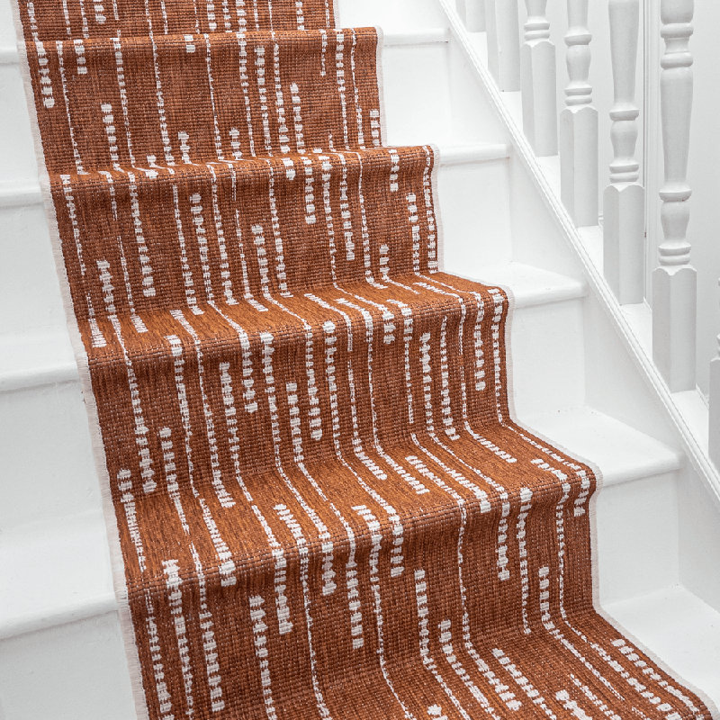 Stair Runner Geometric Flatweave Area Rug, Runner 60 x 450 cm