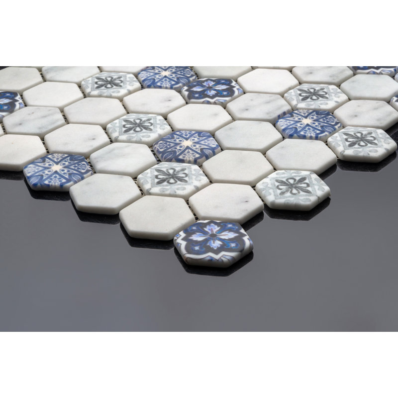 1.5" x 1.5" Glass Honeycomb Mosaic Tile