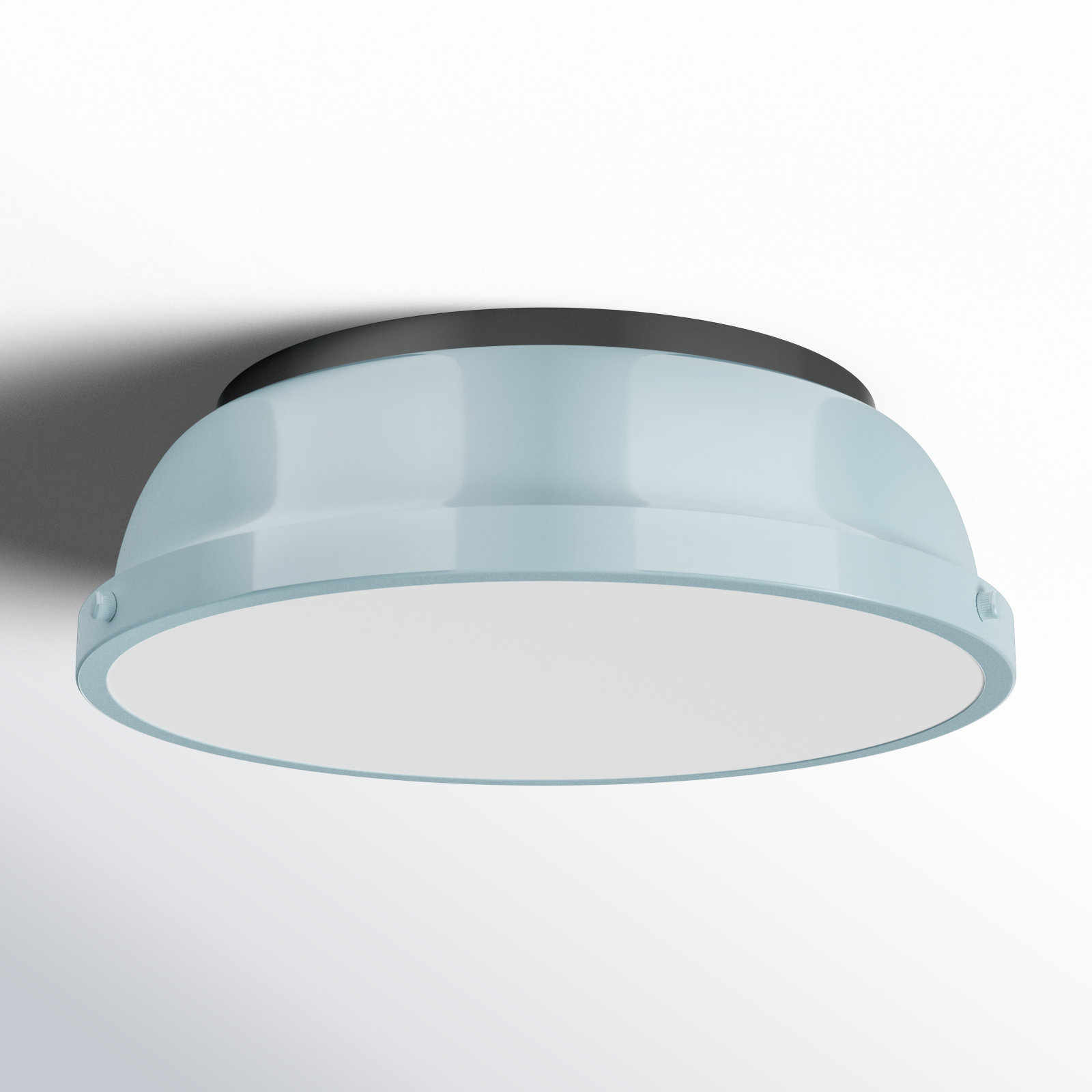 Calico 2 Light Steel Flush Mount, Seafoam, Matte Black