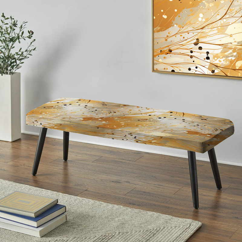 Golden Marble Radiance - Banc rembourré en marbre noir