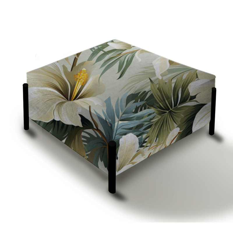 Motif naturel de tranquillité naturelle - repose-pieds carré tropical