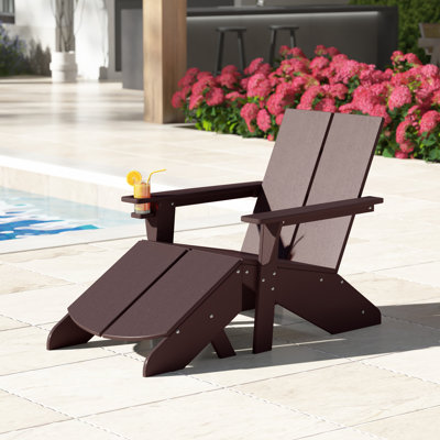 Chaise Adirondack moderne en poly avec repose-pieds