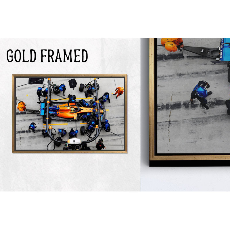 Lando Norris, impression sur toile de Formule 1: voiture de course moderne, Hauteur : 11,9 pouces x Largeur : 15,8 pouces