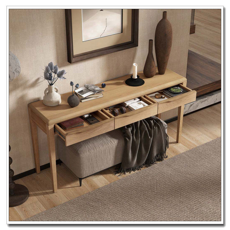59.84'' Elegant Console Table, Brown