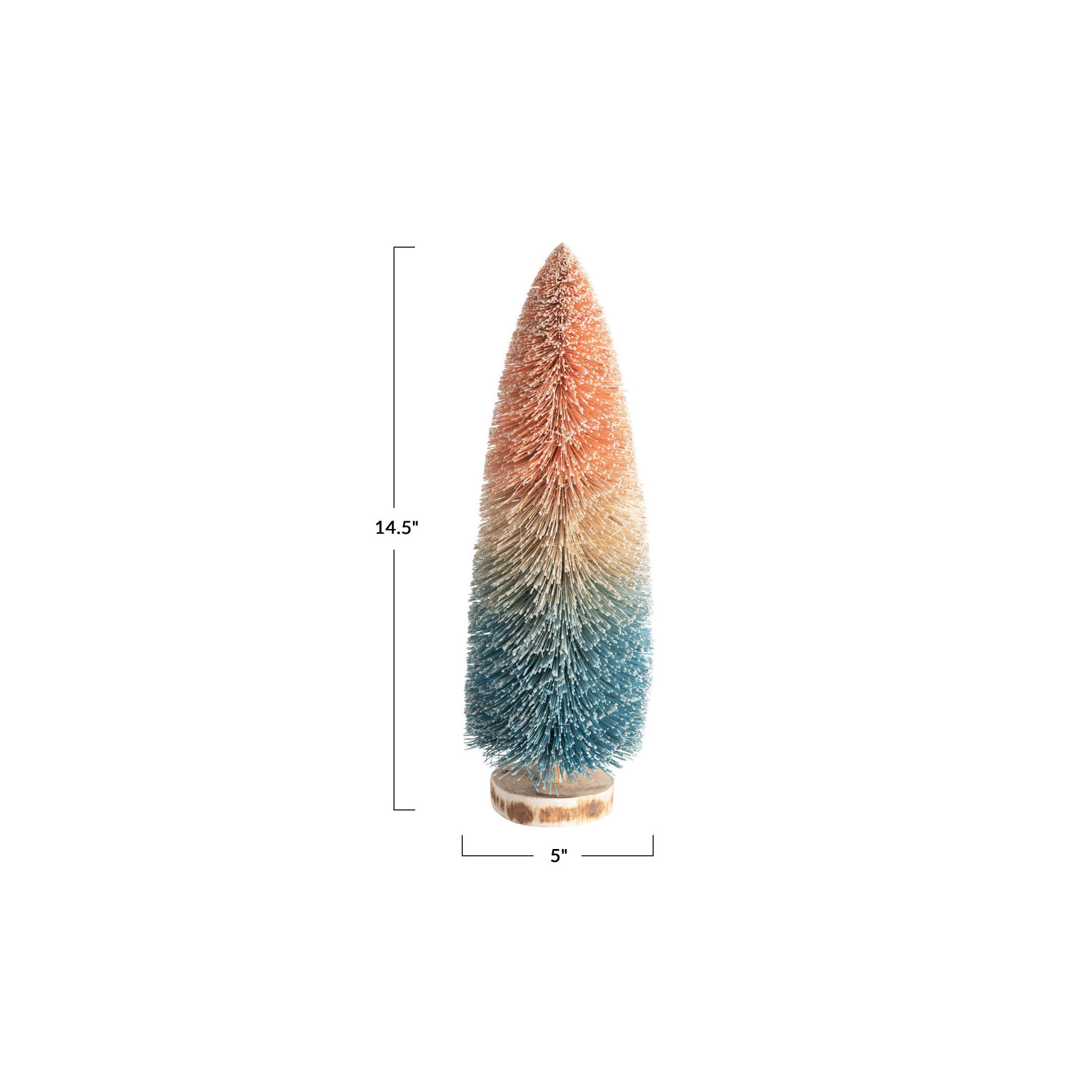 Sisal Bottle Brush Tabletop Tree, Pink/Blue, 14.5" H x 5" W x 5" D