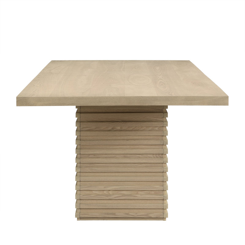 Table de salle à manger rectangulaire de 84 pouces, Clair naturel, Clair naturel