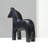 Black Ribbed Horse Sculpture  Aluminum Table Décor-6.8"
