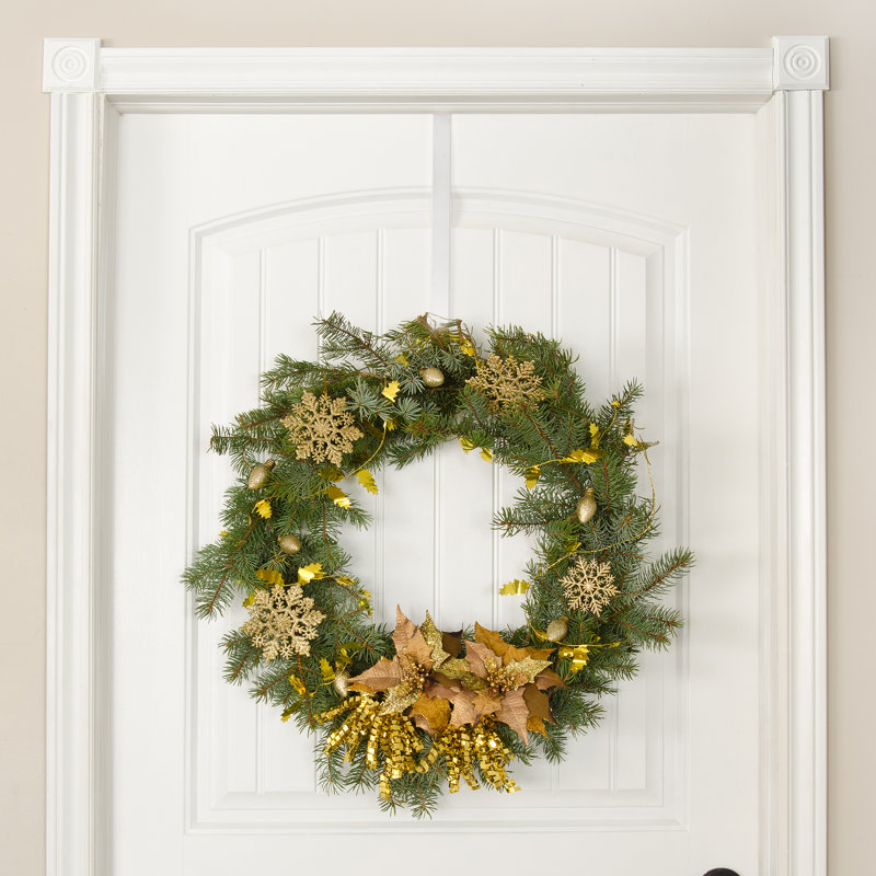 White Metal Over Door Wreath Hook