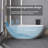 65" Freestanding Solid Surface Stone Resin Bathtub With Overflow