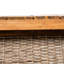 Table d'extérieur en bois avec finition, design brun et à lattes pour les repas en bois, structure respirante