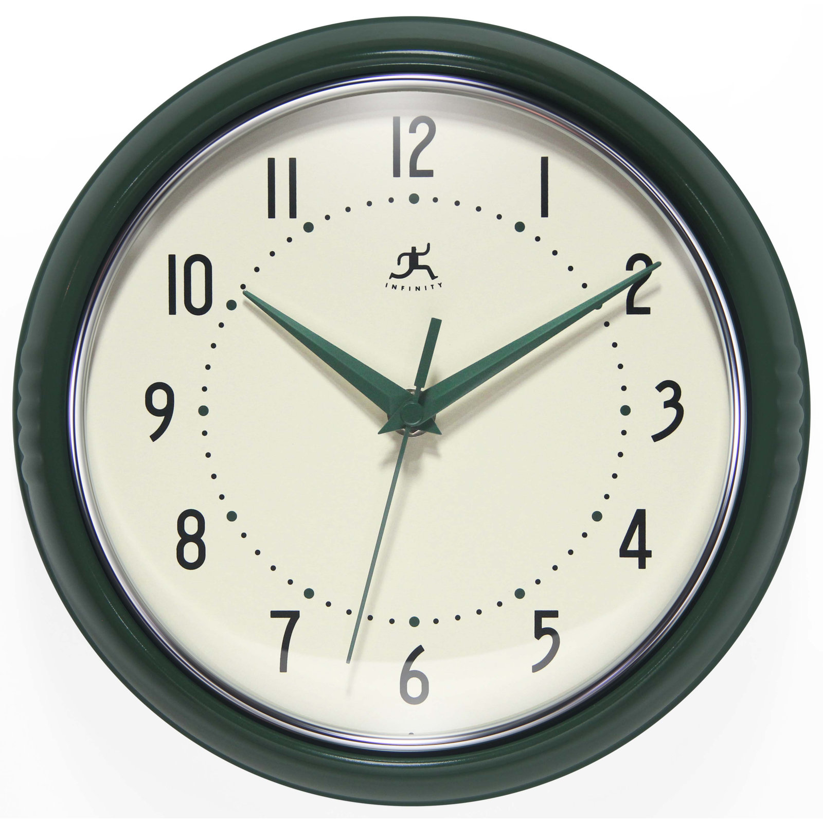 Desdra Metal Wall Clock, Hunter Green, Small