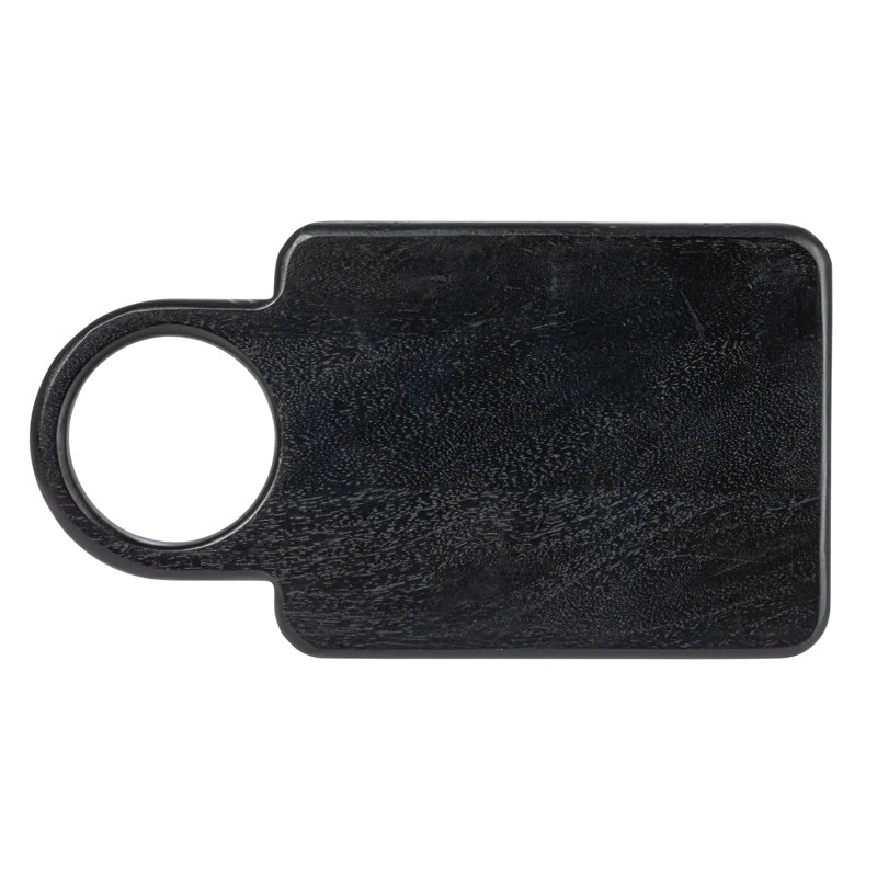 Black Mango Wood Cutting Board with Round Handle