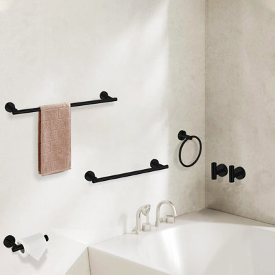 6 -Piece Stainless Steel Bathroom Towel Rack Set With Mounting Hardware