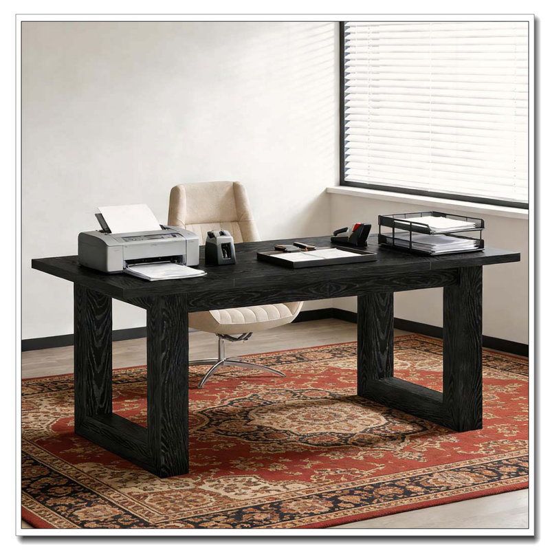 Bureau, bureau d'ordinateur, Noir