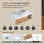 Meuble-lavabo flottant de 36 po avec lavabo vasque en marbre veiné gris, meuble-lavabo mural avec tablette ouverte, finition blanche avec décor en bois, conception moderne peu encombrante (livré dans 2 boîtes)-130833441