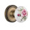 Classic Rosette with White Rose Porcelain Door Knob