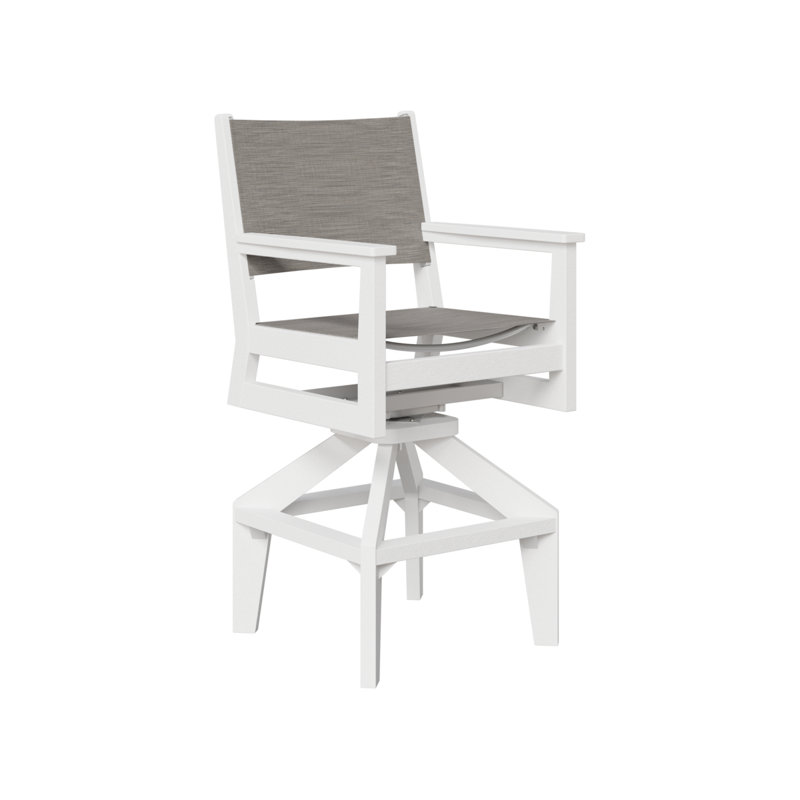 Chaise de bar pivotante Berlin Gardens Mayhew, Blanc, 27.5"