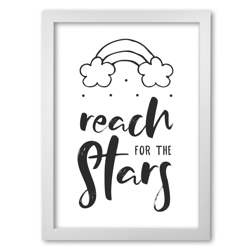 Reach For The Stars - Print, White Grain Frame, 42 cm H x 30 cm W x 5 cm D