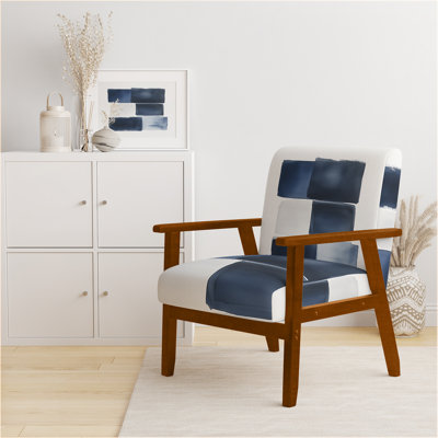 Chaise rembourrée abstraite moderne transitionnelle - Fauteuil Indigo Horizon I