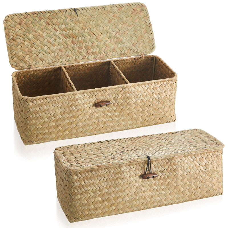 Bayou Breeze Seagrass Decorative Bin, Natural Color