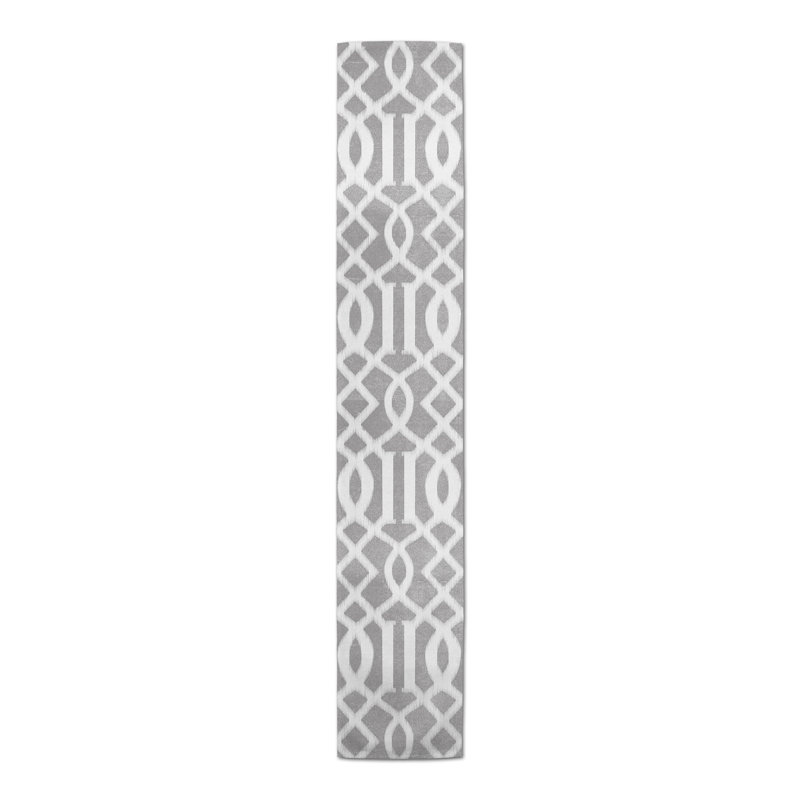 Jak-John Table Runner, 90" x 16", Light Gray